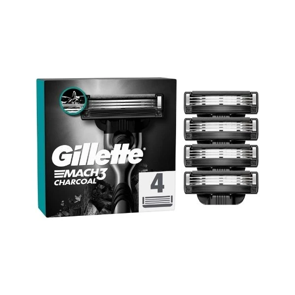 Gillette Mach3 Charcoal Yedek Tıraş Bıçağı 4'lü