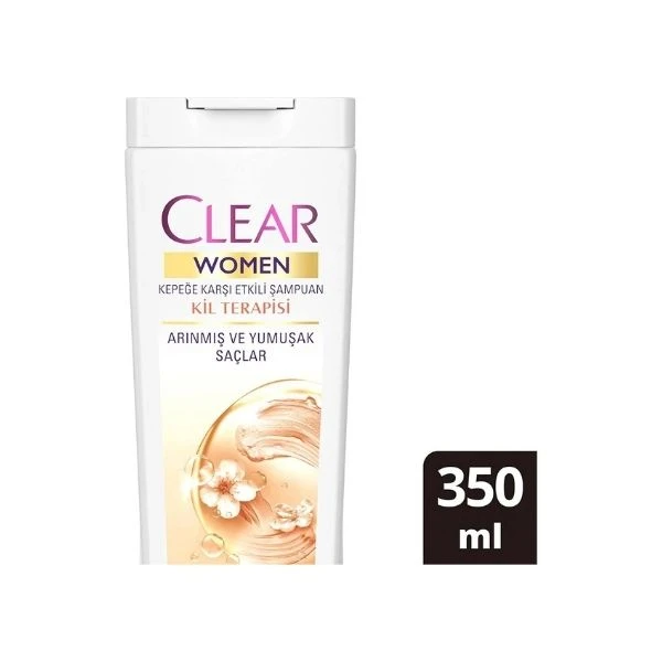 Clear Women Kepeğe Karşı Etkili Şampuan Kil Terapisi Arınmış Ve Yumuşak Saçlar 350 Ml