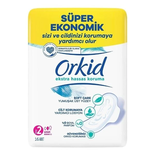 Orkid Extra Hassas Koruma Süper Ekonomik Uzun 16'lı