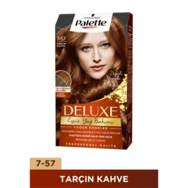 Palette Deluxe Yoğun Renkler Saç Boyası 7-57 Tarçın Kahve
