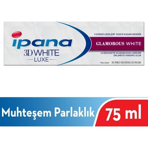 İpana 3 Boyutlu Beyazlık Luxe 75 Ml Muhteşem Parlaklık Diş Macunu