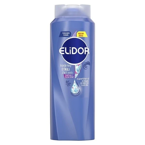 Elidor 2'si 1 Arada Şampuan Ve Krem Kepeğe Karşı Etkili 500 Ml