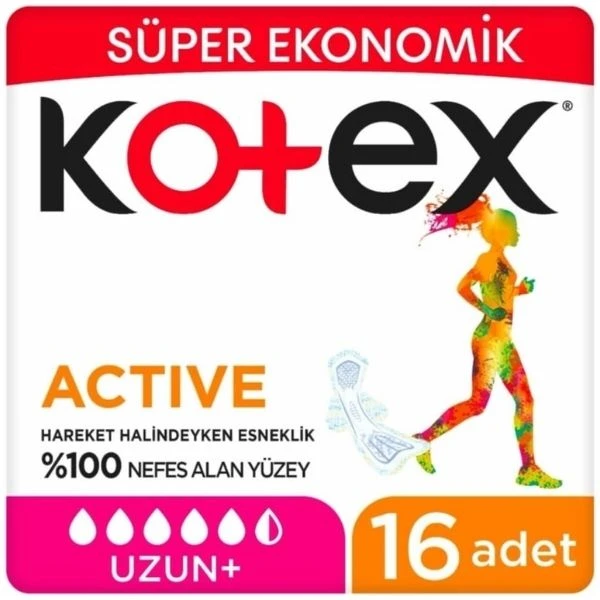 Kotex Active Quadro Uzun 16 Adet Hijyenik Ped