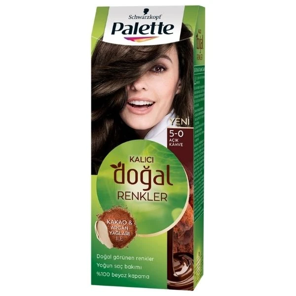 Palette Kalıcı Doğal Renkler 5-0 Açık Kahve Saç Boyası