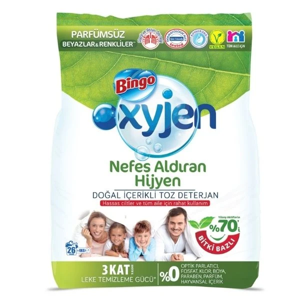 Bingo Oxygen Parfümsüz 4 Kg