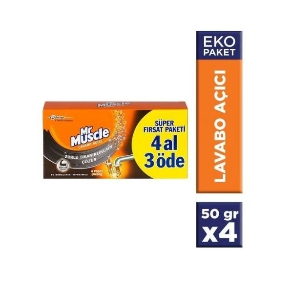 Mr Muscle Lavabo Açıcı 4x50 Gr