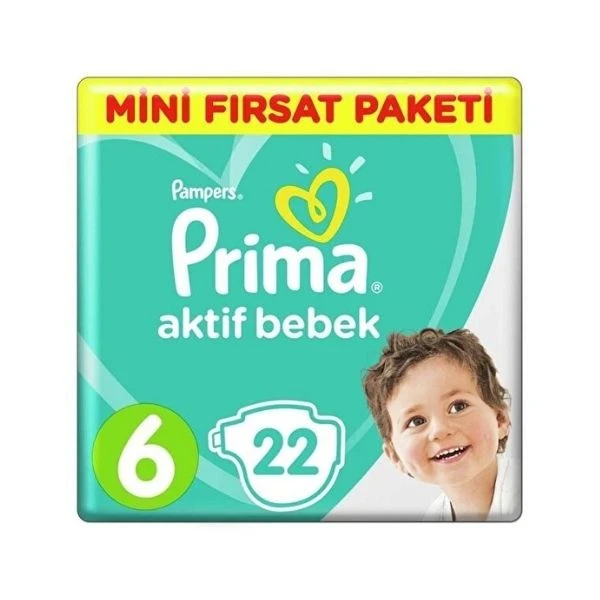 Prima Bebek Bezi 6 Beden Aktif Bebek 22'li