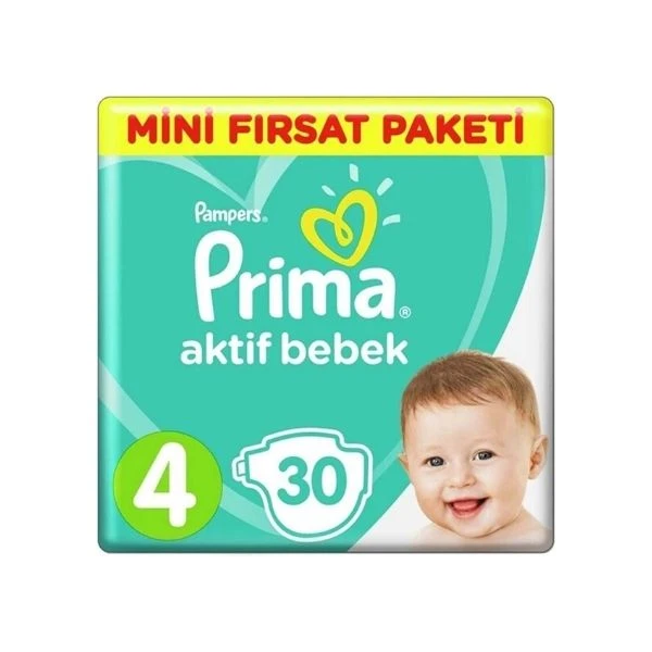 Prima Bebek Bezi 4 Beden Aktif Bebek 30'lu