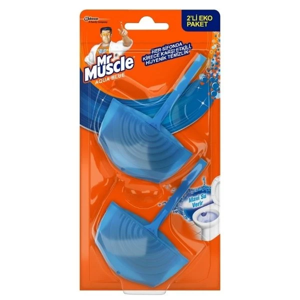 Mr Muscle Klozet Blok Mavi Su 2'li Paket 2x40 Gram