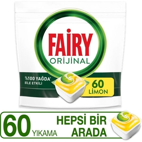 Fairy Hepsi Bir Arada Limon 60'lı Bulaşık Makinesi Kapsülü