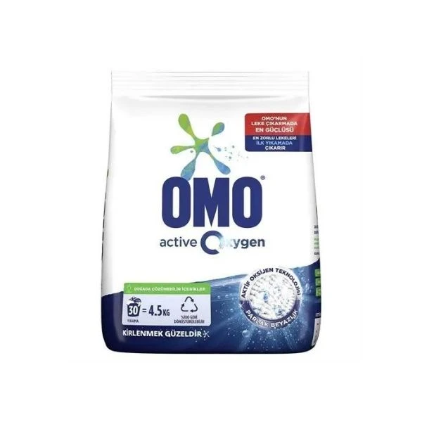 Omo Active Oxygen Toz Çamaşır Deterjanı Parlak Beyazlık 4,5 Kg