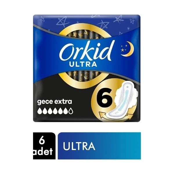 Orkid Ultra Extra Hijyenik Ped Gece Extra Tekli Paket 6'lı