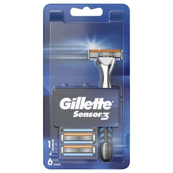 Gillette Sensor Tıraş Makinesi + 6 Yedek Bıçak