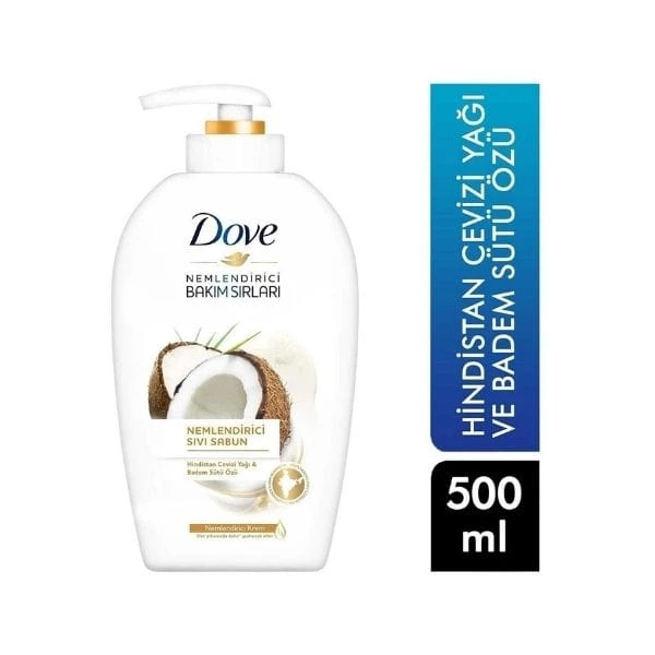 Dove Hindistan Cevizi Yağı Ve Badem Sütü Özü Nemlendirici Sıvı Sabun 500 Ml