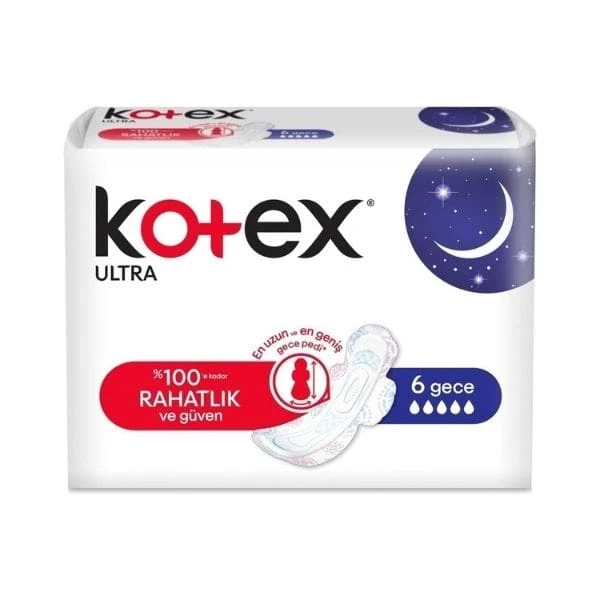 Kotex Ultra Gece Hijyenik Ped 6'lı