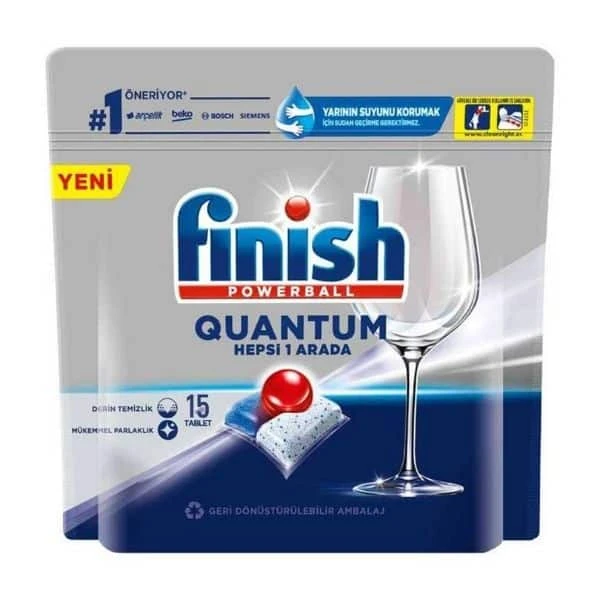 Finish Quantum Hepsi Bir Arada  Bulaşık Makinesi Tableti 15 Yıkama