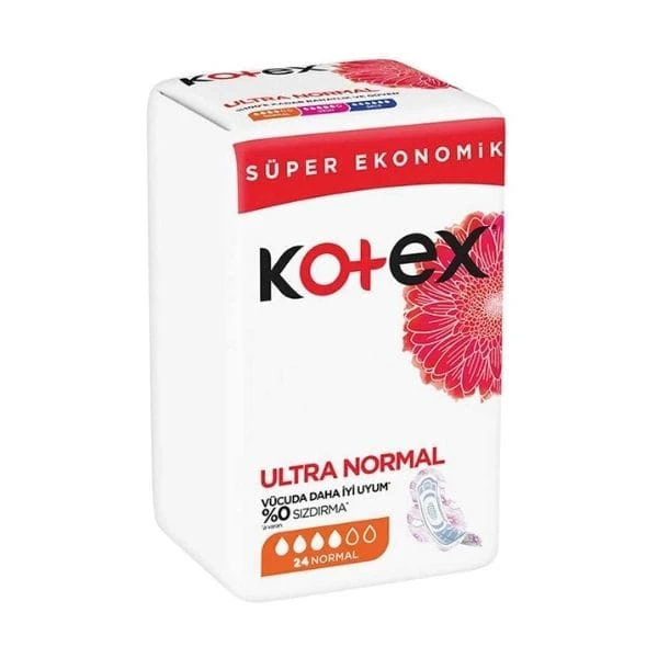 Kotex  Normal Ultra Kanatlı Pamuksu Üst Yüzey Ped 24 Adet