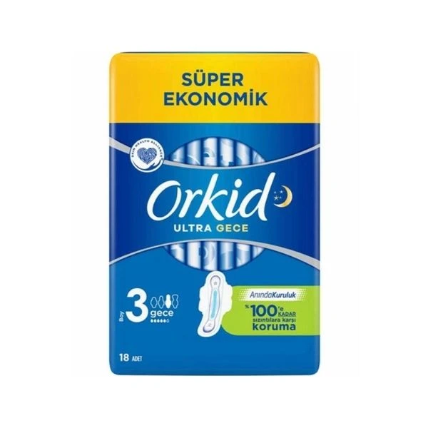 Orkid Ultra Extra Gece Ped  Süper Ekonomik Paket 18'li