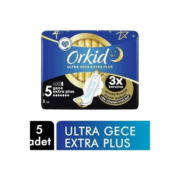 Orkid Ultra Gece Ekstra Plus Hijyenik Ped 5'li Paket