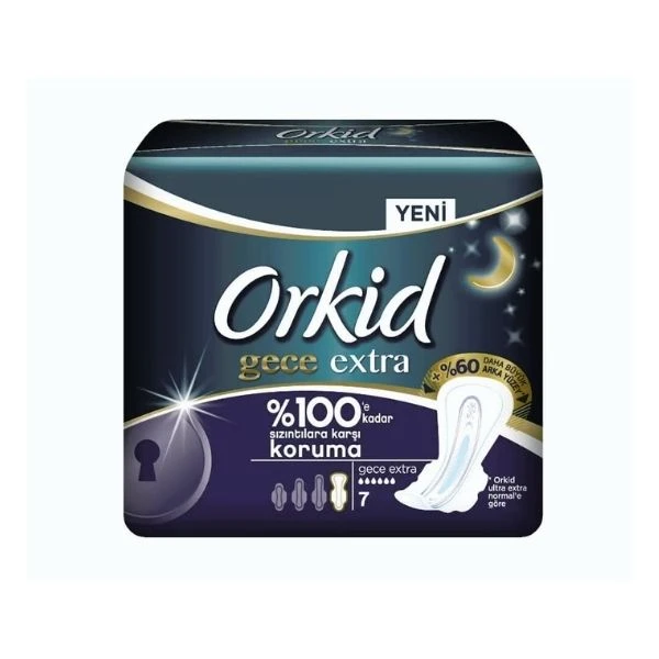 Orkid Ultra Extra Hijyenik Ped Gece Tekli Paket 6'lı