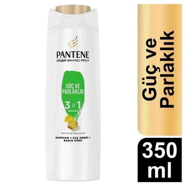 Pantene ŞAMPUAN 3 Ü 1 ARADA GÜÇLÜ VE PARLAK 350 ML