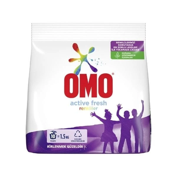 Omo Active Fresh Renkliler Toz Deterjan 10 Yıkama 1,5 Kg