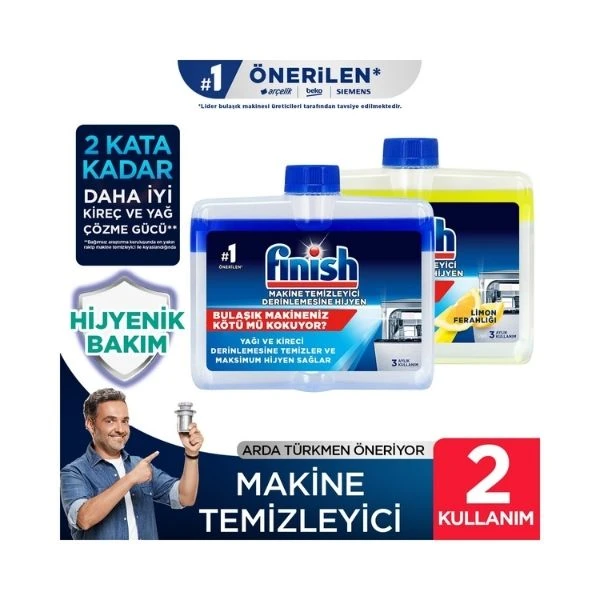 Finish Bulaşık Makinesi Deterjanı Makine Temizleyici Sıvı 2x250 Ml