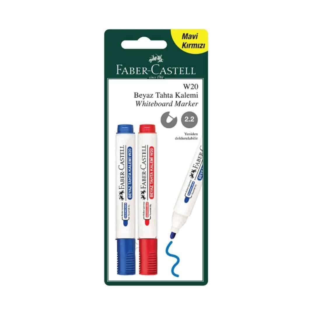 Faber Castell W153 Beyaz Tahta Kalemi 2'li Mavi/kırmızı