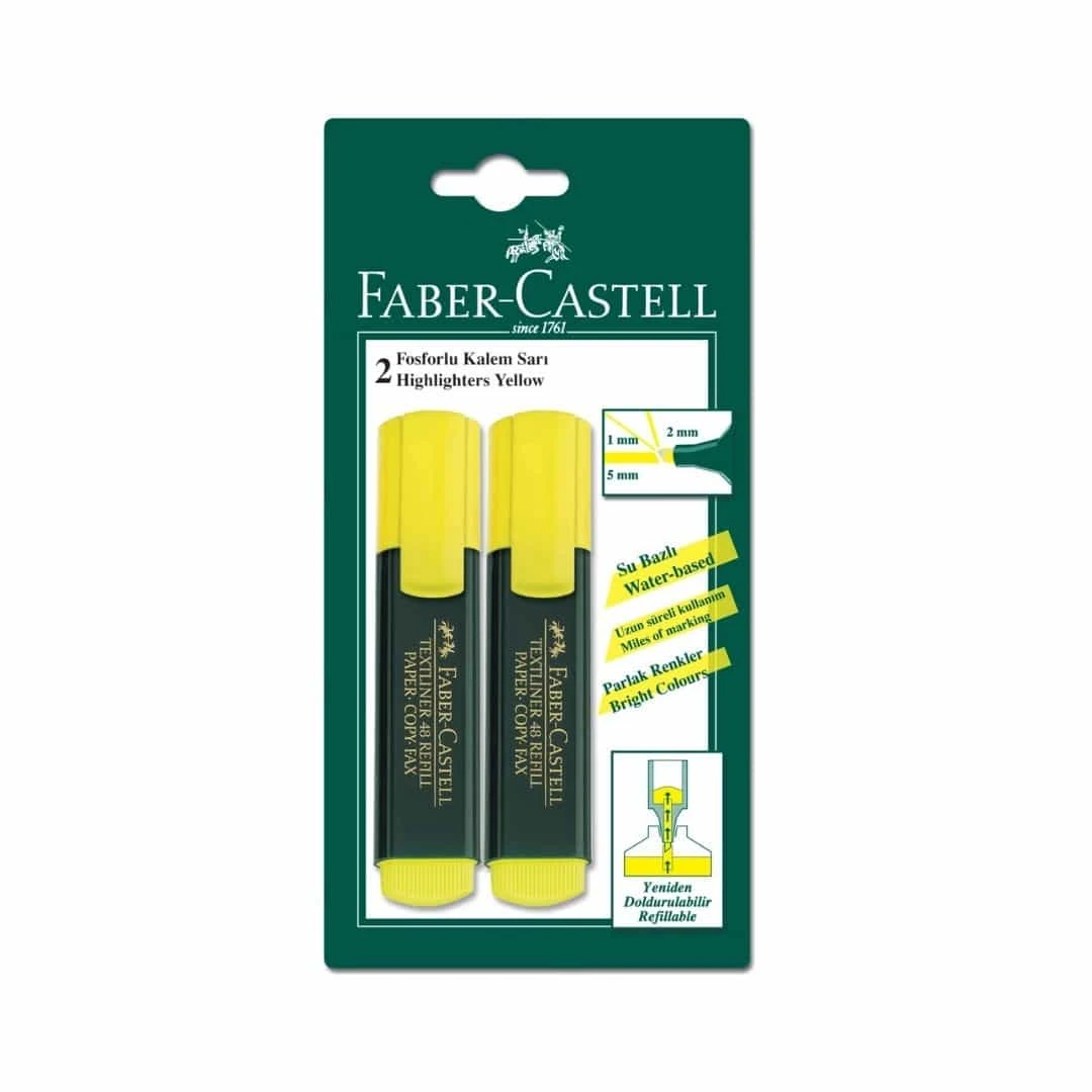 Faber Castell Fosforlu 2'li Kalem Sarı