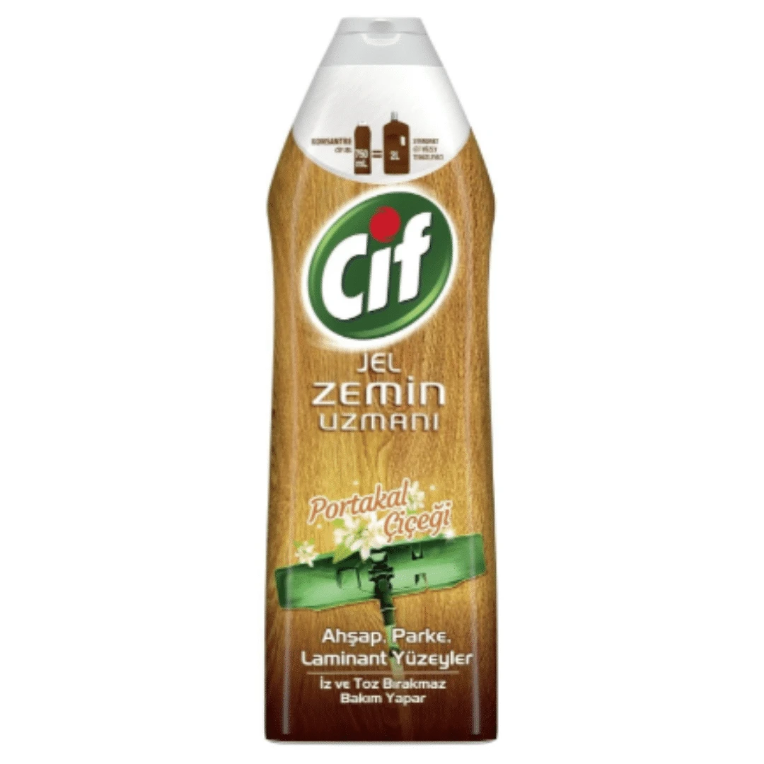 750 Ml Cif Jel Zemin Uzmanı Yüzey Temizleyici Portakal Çiçeği Ahşap Parke Laminant Yüzeyler