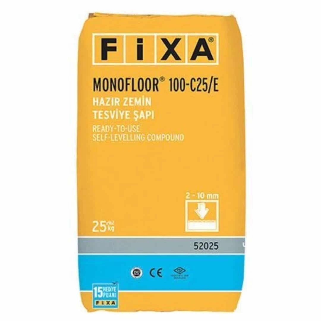 Fixa Monofloor 100 (c25/e) Çimento Esaslı Hazır Zemin Tesviye Şapı (2 - 10 Mm) 25 Kg