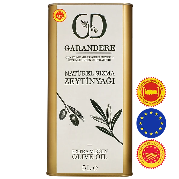 5 Lt Garandere Yüksek Polifenollü Erken Hasat Soğuk Sıkım Natürel Sızma Zeytinyağı