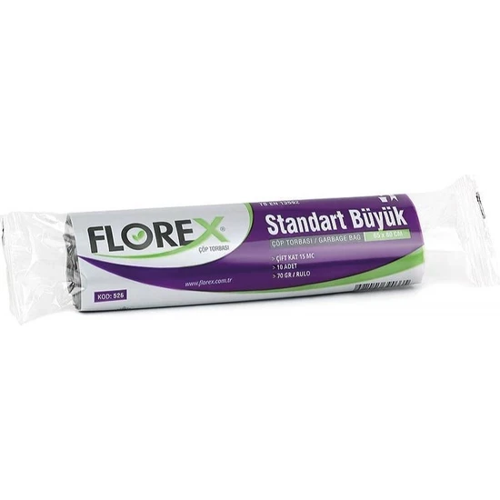 Florex Standart Büyük Boy Siyah Çöp Poşeti 65x80 Cm