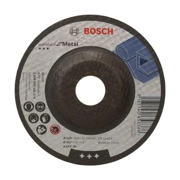 Bosch Standard Seri Metal İçin Bombeli Taşlama Diski 115x6,0mm