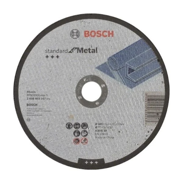 Bosch Standard Seri Metal İçin Düz Kesme Diski 180x3.0mm