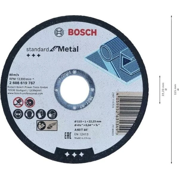 Bosch Standart Metal Kesme Diski 115x1mm