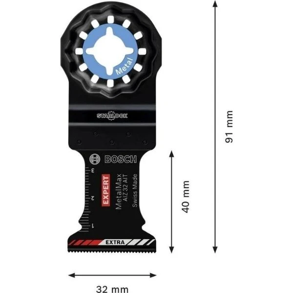 Bosch Expert Metalmax Aız 32 Aıt Çok Fonksiyonlu Makine Bıçağı 40x32mm