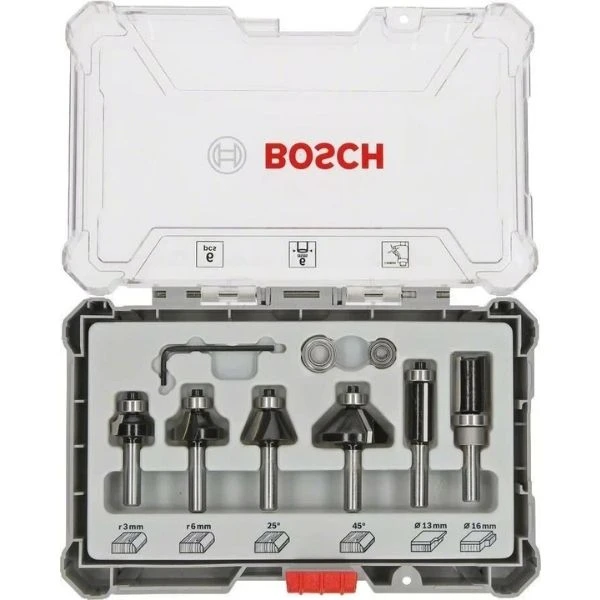 Bosch Freze Seti 6 Parça Karışık 6 Mm