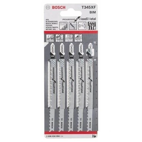 Bosch T345xf Dekupaj Testeresi Ahşap Ve Metal İçin 5li Paket