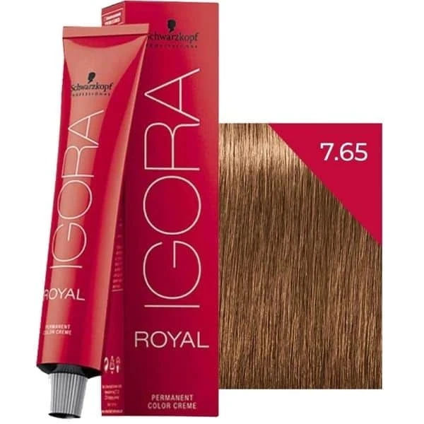 İgora Royal 7.65 Kumral - Çikolata Altın Tüp Saç Boyası 60 Ml