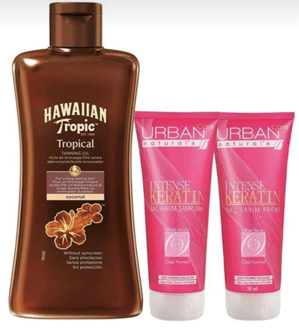 Urban Care Saç Bakım Seti + Hawaiian Tropic Bronzlaştırıcı