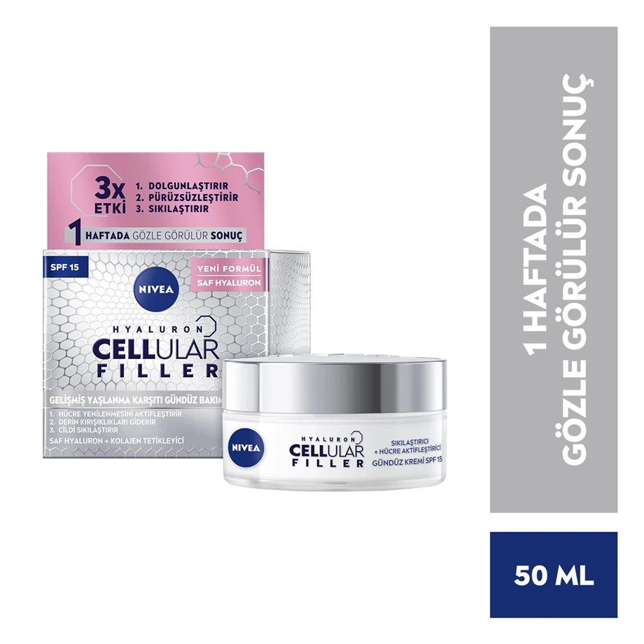 Nivea Hyaluron Cellular Filler Gündüz Kremi Sıkılaştırıcı Spf15 50 Ml