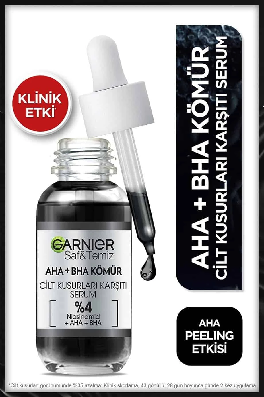 Garnier Aha Bha Cilt Kusurları Karşıtı Siyah Serum %4  30 Ml