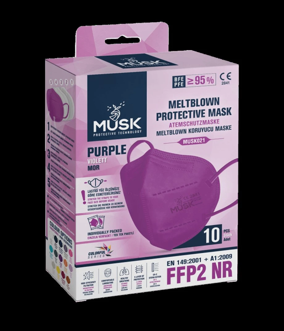 Musk Ffp2/n95 Maske Mor 10 Adet