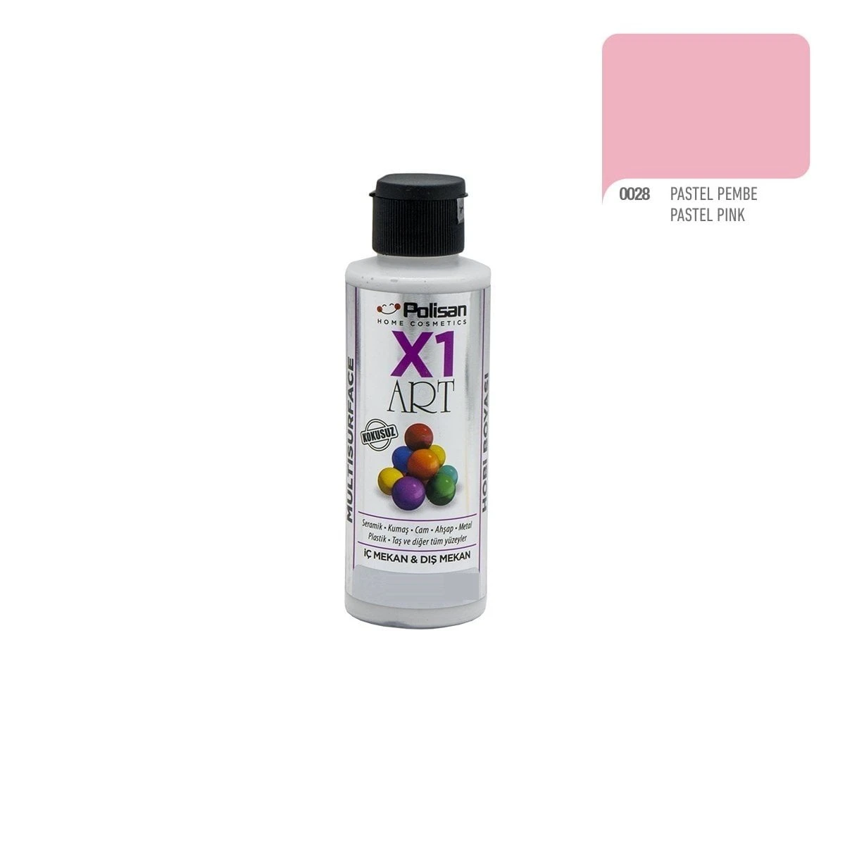 Polisan X1 Art Multısurface Hobi Boyası 120ml 0028 Pastel Pembe