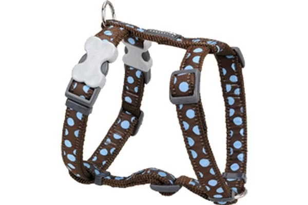 Red Dingo Ayarlı Kahverengi Mavi Benekli Köpek Göğüs Tasması 25 Mm