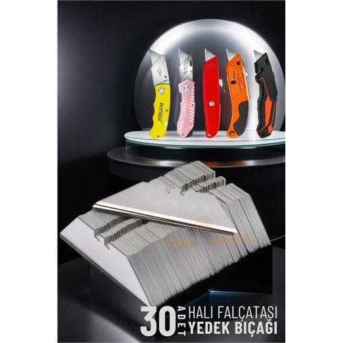 Transformacion Yedek Bıçak Halı Falçatası Katlanabilir Maket Bıçağı 30 Adet 719882