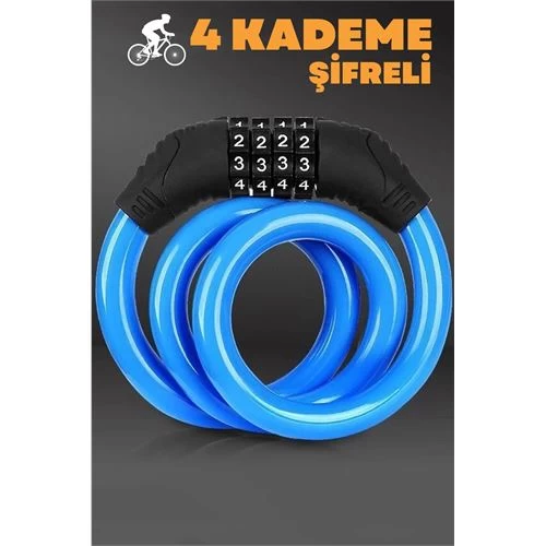 Modacar 4 Şifreli 11 Mm Çelik Halat Scooter Bisiklet Kilidi 428788