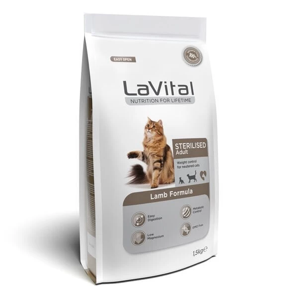 Lavital Sterilised Kuzu Etli Kısırlaştırılmış Kedi Maması 1.5 Kg