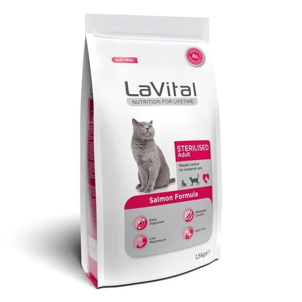 Lavital Sterilised Somonlu Kısırlaştırılmış Kedi Maması 1.5 Kg